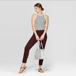 NEW Burgundy High Rise Skinny Ankle Pants